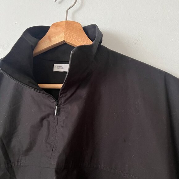 Rosetta Getty Black 1/2 Zip Short Sleeve Boxy Blouse Top Women's Size Small - Picture 4 of 8